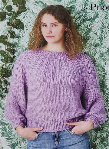 Sweater med riller og ballonærme - Alice